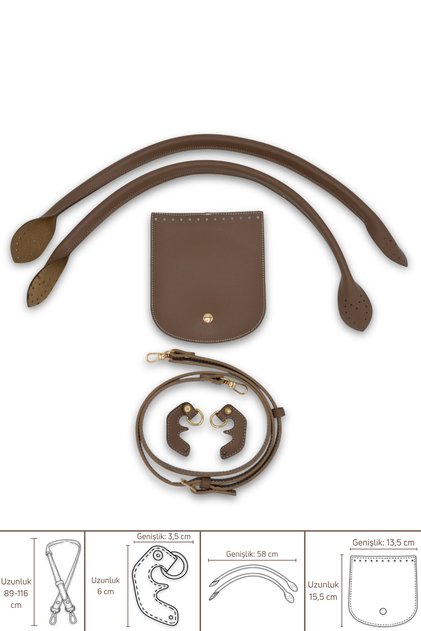 Longchamp Model Adjustable Bag Set Shoulder Strap Bag Accessory 6 Pieces Dark Mink