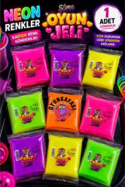 OYUNKAFASI Neon Oyun Jeli Slime Oyuncak Karışık Renk Gönderilir