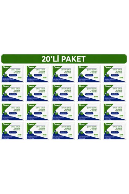 Şeffaf Naylon Hijyen Eldiven Large Boy(L) 100'lü x 20 Paket