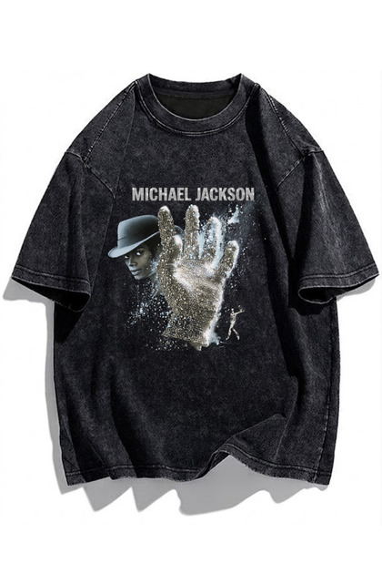 Toum Micheal Jackson Baskılı Yıkamalı Vintage Unisex Oversize T