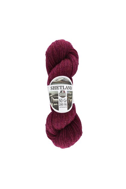 Shetland Knitting Yarn Cranberry 100% Shetland Wool 50g 280m (73399)