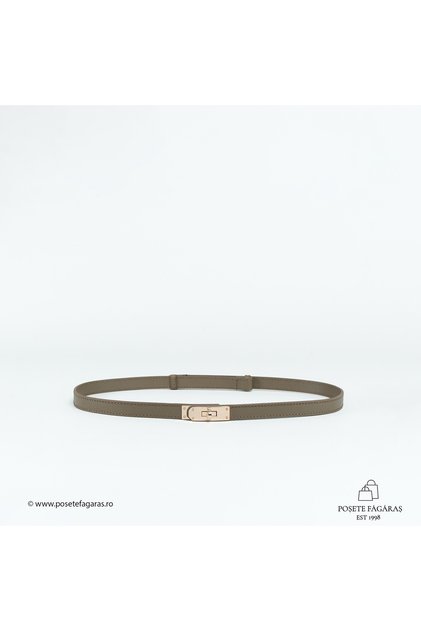 Curea Piele Safiano - Taupe, Lungime intre 56 si 100 cm, Latime 1.8 cm, Curea Piele Naturala, Curele, Piele Naturala, Curea Piele