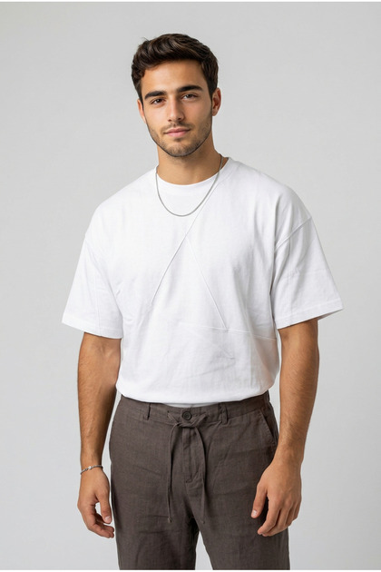 Draw Cord Detailied Linen Blend Trousers