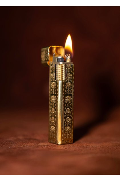 Petra Serisi Benzinli Pirinç Çakmak - Petra Flora Gold