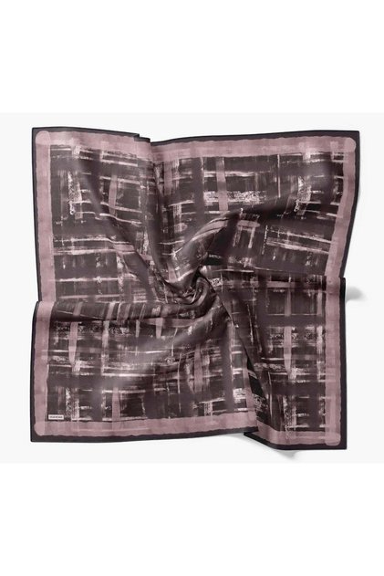 Twill Silk Flow Lines Scarf Purple 90X90