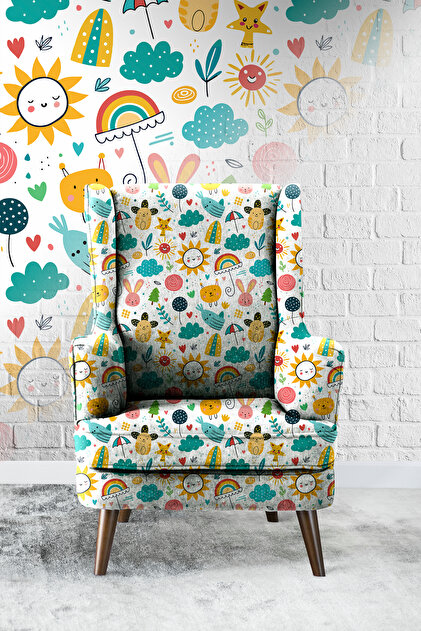 Kids 01 Digital Printed Upholstery Sofa Fabric, Good Quality, Resistant to Stretching and Fading