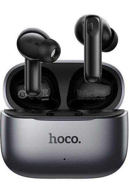 Hoco EQ27 Ενδοωτικά Ακουστικά Bluetooth Handsfree με Θήκη Φόρτισης Μαύρα