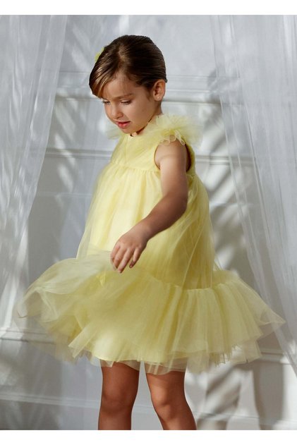 Mayoral Abel Lula Girl's Tulle Evening Dress Yellow