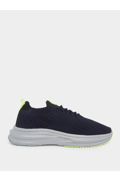 Men Knitted Lace Up Sneakers