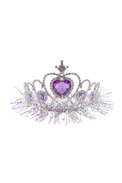 Lilac Heart Detailed Lighted Tassel Girl's Crown
