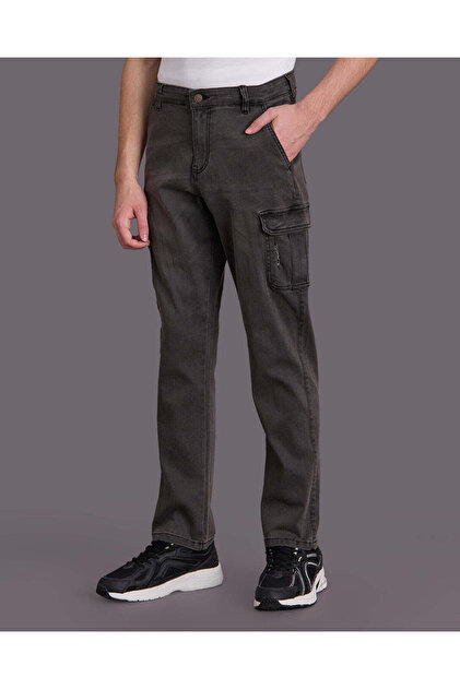 Senior Boys Grey Cargo Denim Jeans