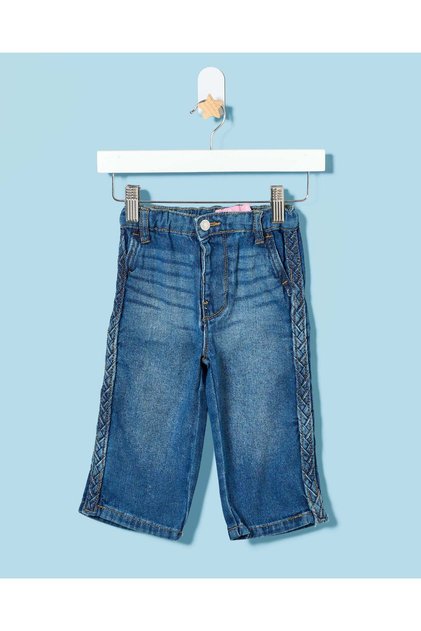 Infant Girls Navy Embellished Wideleg Jeans