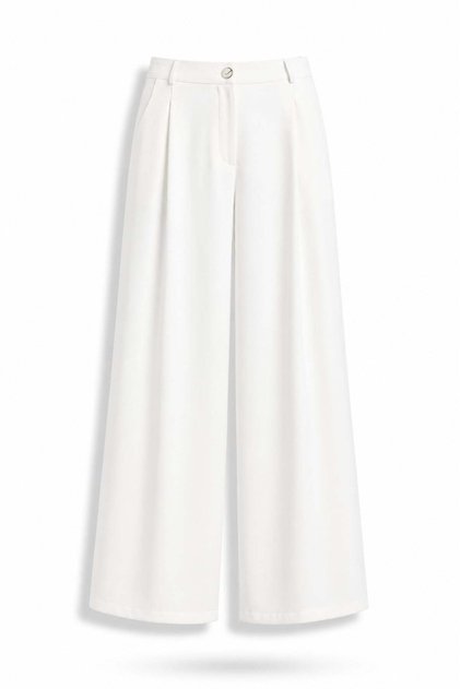 White Onyx Crepe Trousers