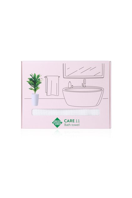 Green Fiber Care 11 Waffle Bath Towel, Milky