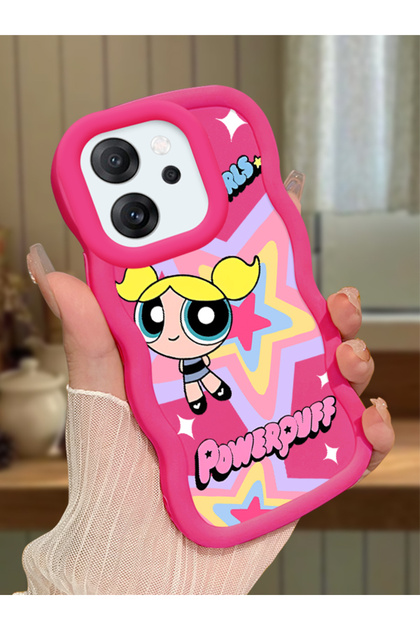 Oppo Reno 14F Compatible Case Camera Protector Red Silicone Couple Phone Case Powerpuff Pattern