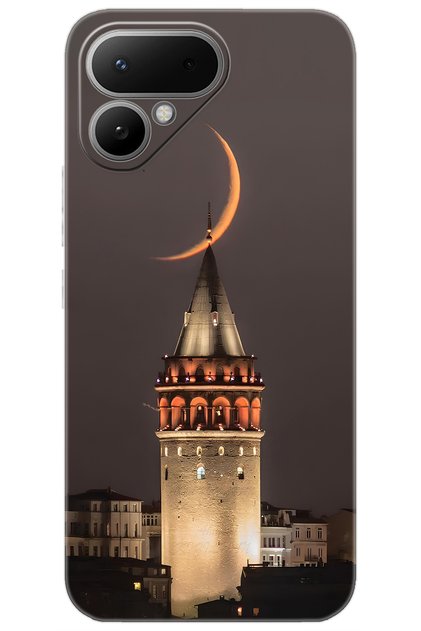 Pova Curve 2 5G (LK7k) Uyumlu Kılıf Desen Baskılı Silikon Galata Kulesi STK:673 CP-oaf6DSh