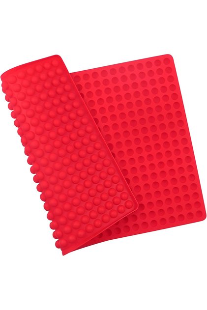 Red 468-Cavity Mini Round Silicone Mold Semi Sphere Gummy Candy Chocolate Chip Candy Molds Non-Stick