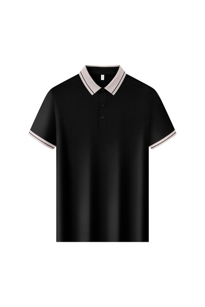 Arw86528 Seri̇ntutan--High Quality Snap Fastener Men's Polyamide Polo Collar Tshirt