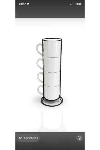 4-Piece Coffee Cup Set with Stand