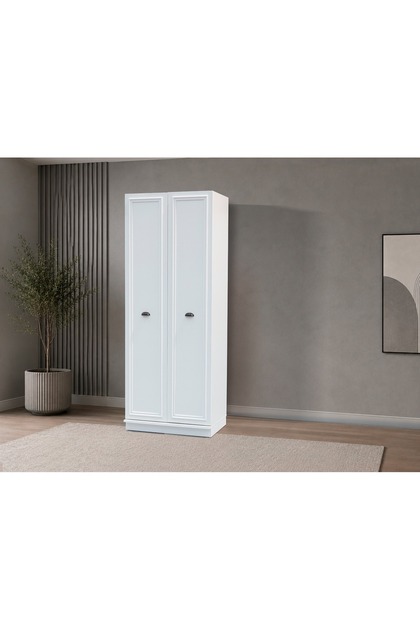 Ecrin 2 Kapaklı 80cm Gardırop Beyaz