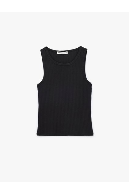 Cotton Crew Neck Ribbed Undershirt Blouse