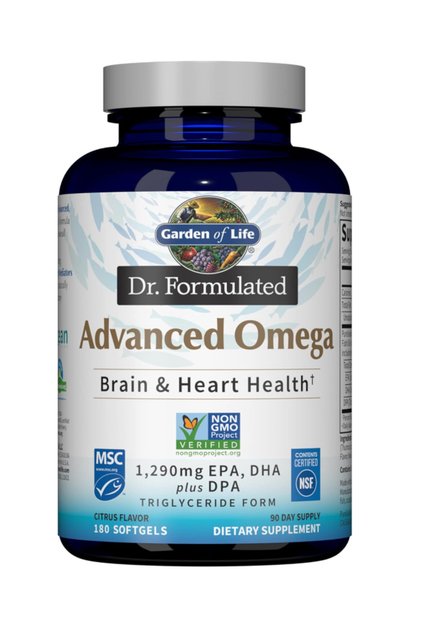 Dr. Formulated Advanced Omega Fish Oil, 1,290mg EPA DHA & DPA in Triglyceride Form - Omega 3 Fish Oil 180 Softgels