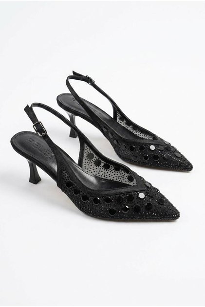 129-2603 Tulle Sequin Stone Embroidered 6 cm Heel Height Comfortable Women's Shoes