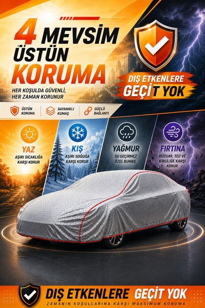 Honda Civic Sedan - 4 MEVSİM Klipsli Araba brandası - oto çadır örtü