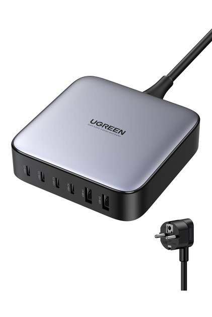 Nexode 200W GaN II 6 Portlu Masaüstü Hızlı Şarj Cihazı İstasyonu 4xUSB-C, 2xUSB-A, Gri, 40914