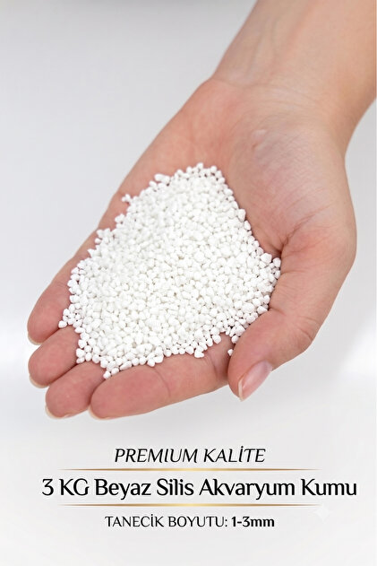 3 KG Beyaz Silis Akvaryum Kumu 1-3 mm Dolamit Akvaryum Kumu Tatlı Su ve Dekoratif Akvaryum İçin