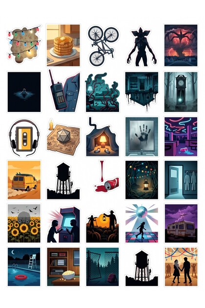 30 Pieces Stranger Things Themed Sticker Set - for Laptop, Notebook, Phone