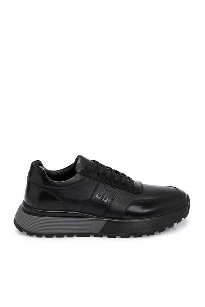 Siyah Hakiki Deri Erkek Sneaker - E25S1AY57446-A23