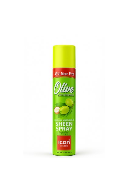 Olive Oil Moisturizing Sheen Spray with Coconut Oil 100ml – Lightweight Hair Shine Spray for Soft, Smooth & Frizz-Free Hair