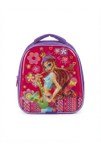 Girl's Pink Purple Fairy Tale Hero Patterned Primary School / Nursery and Kindergarten Backpack - Daily Children's Bag Size: 27*21 cm