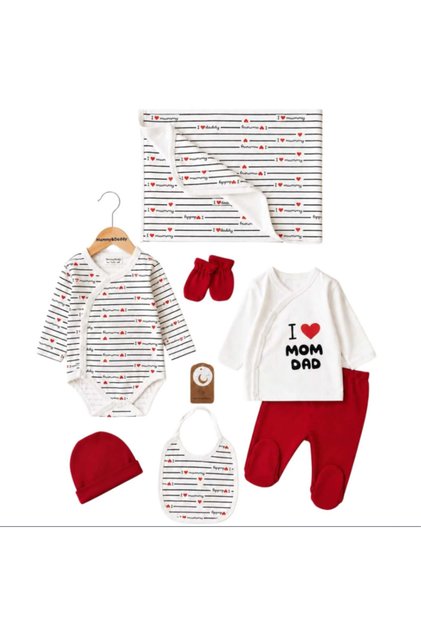 I Mom Dad Printed Premium 7-Piece Hospital Release Set