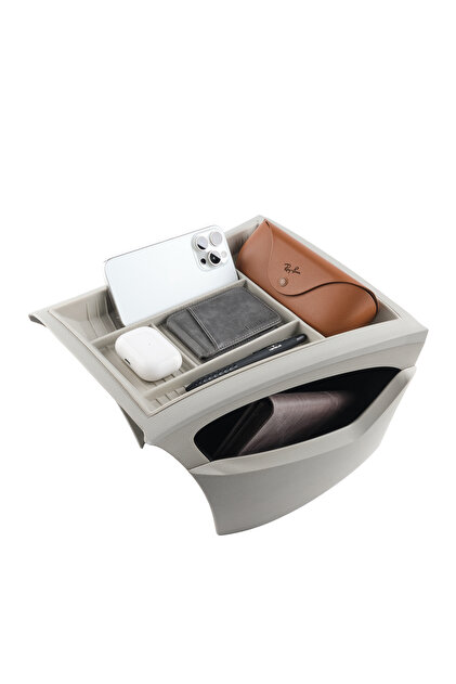 Togg T10X Uyumlu Premium Krem Renk Konsol Organizer