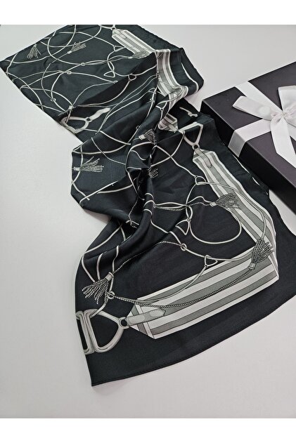 Luxury Voile Silk Shawl Hijab Foulard Scarf Shawl Royal Reins Pattern 70 X 180 cm