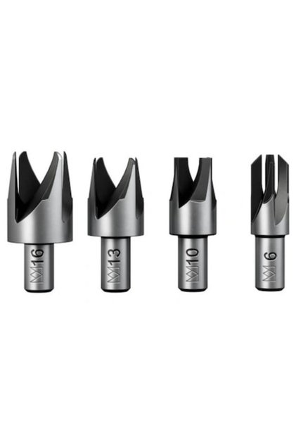 Set de 4 freze pentru router / freze pentru dibluri din lemn, 6 - 16 mm