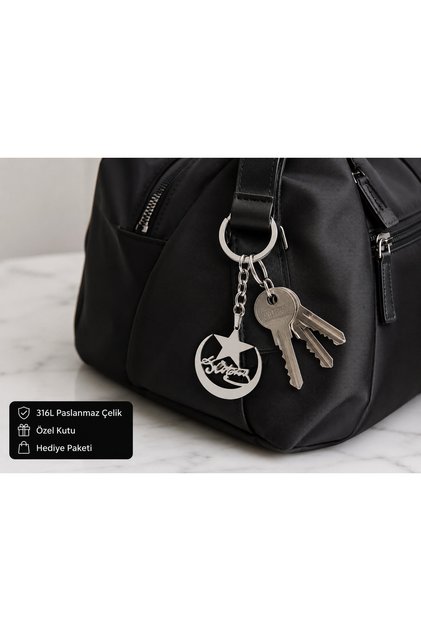 316L Stainless Steel Ataturk Signed Moon Star Keychain – Steel Gift Keychain