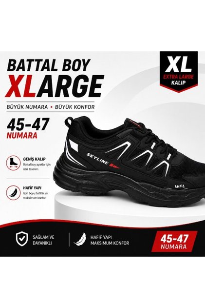 Wanderfull Sky Max Big Size Men's Sneaker Shoes Oversize Black 45-47