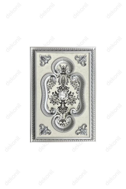 60x90 cm Dikdörtgen Saray Tavan - Tavan Avize Göbeği - Gümüş