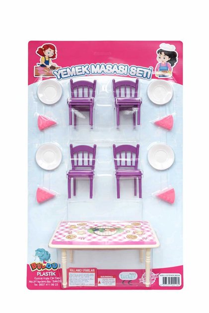 Yemek Masası Seti Tabak Pasta Masa Sandalye Oyuncağı