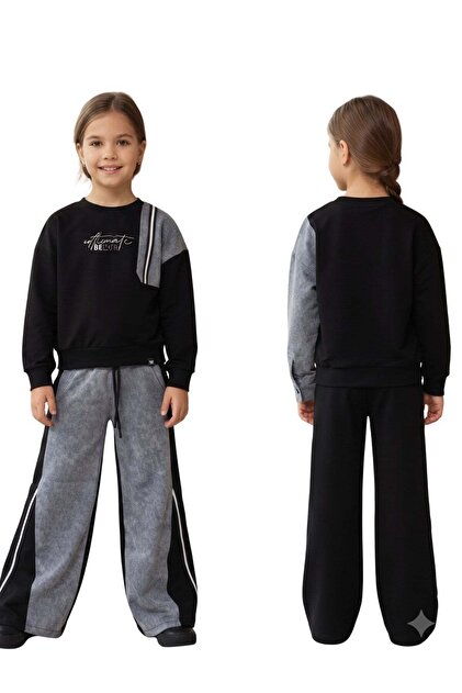 Set pentru fete, cu mânecă lungă, pantaloni SYH DENIM, blugi cu detalii