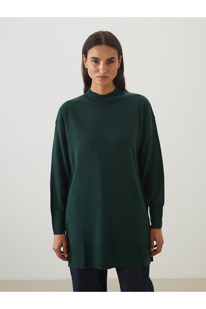 Funnel Neck Women's Knitwear Tunic