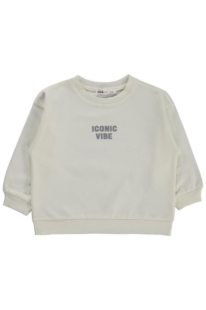 Basic 2-5 Yaş Sweatshirt - Ekru