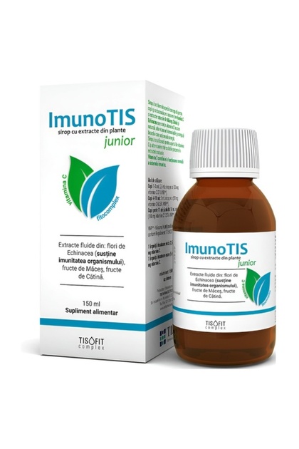 Sirop fitocomplex ImunoTis junior cu Vitamina C, Echinaceea si Catina TisoFit, 150ml