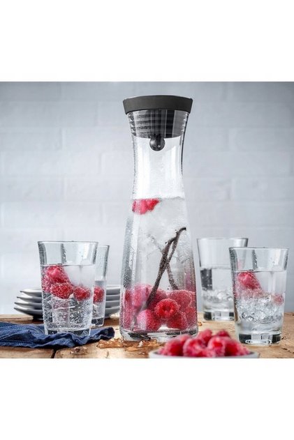carafă de apă, carafă de suc, cu dop de plută, din sticlă universală, capacitate mare de 1l