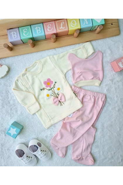 3-Piece Baby Set with Gloves 0-3