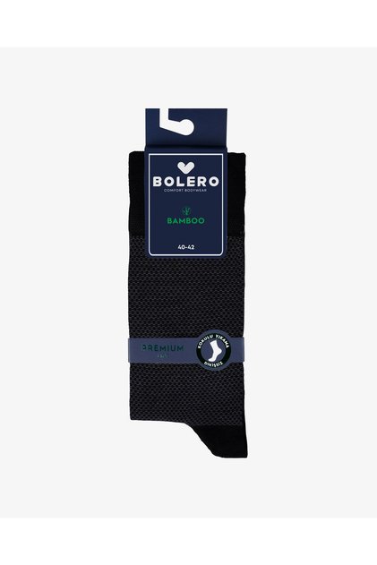 Men's Premium Seamless Summer Dot Patterned Bamboo Socks Black