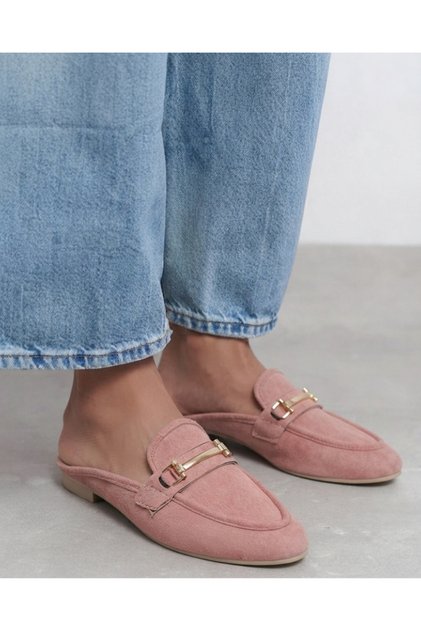Women's Ballerina Buckle Detailed Stylish Loafer Comfortable Orthopedic Daily Slippers